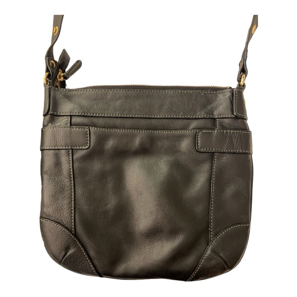 Isaac Mizrahi Unisex Cross-Body Bag Leather Black - Picture 2 of 7